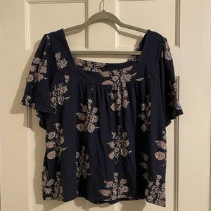 Lucky brand navy blue floral shirt